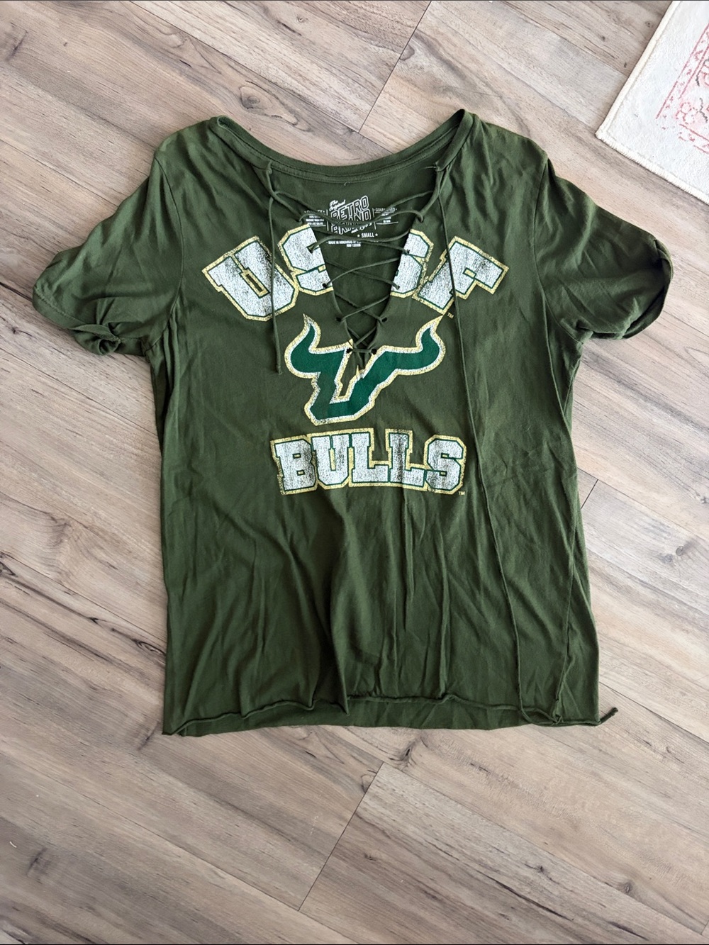 USF Bulls Lace-Up Graphic Women’s Top